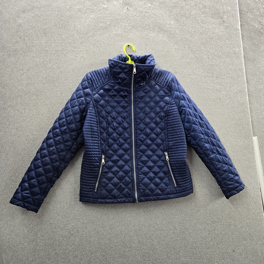 Marc New York Andrew‎ Women Jacket L Blue Quilted Zipper Long Sleeve